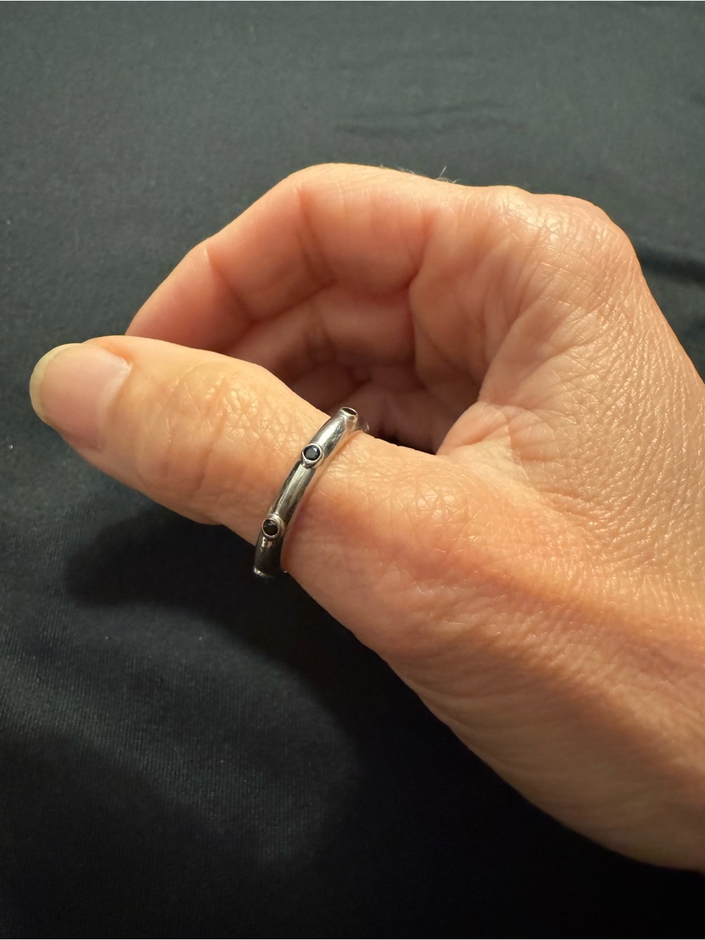 Hidalgo Sterling Silver Black CZ Eternity Band Ring - Size 8.75 - Picture 5 of 5